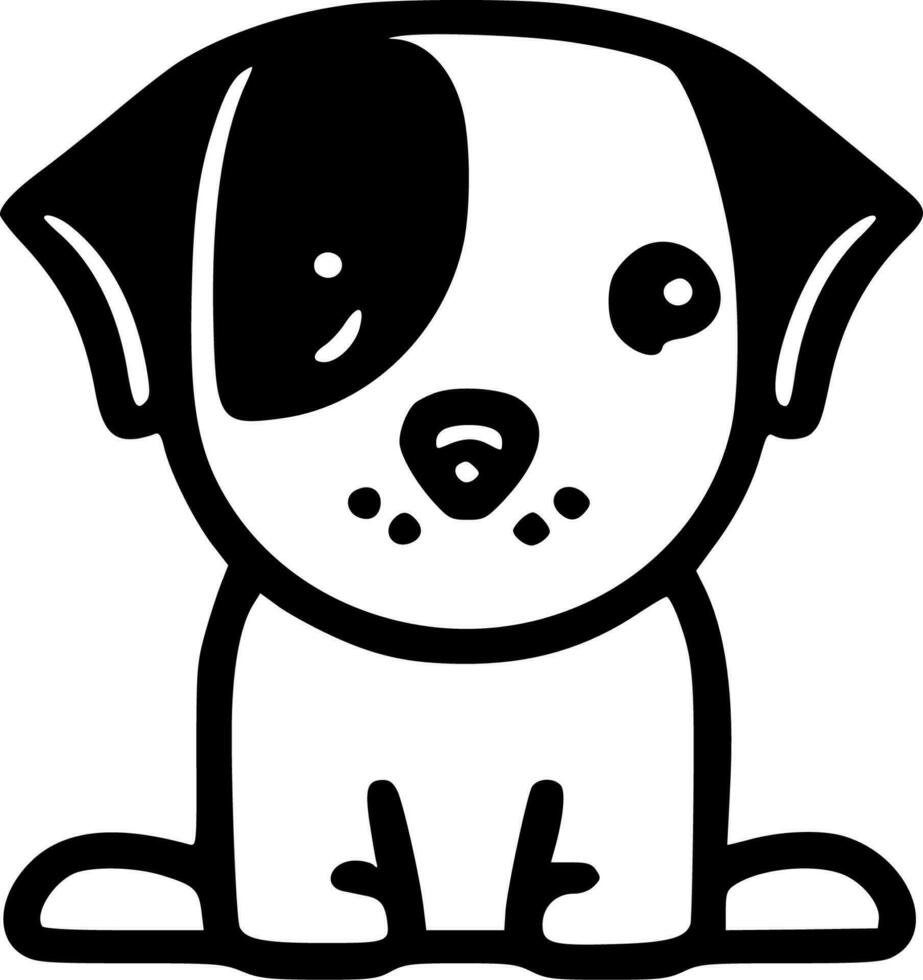 Dog - Black and White Isolated Icon - Vector illustration