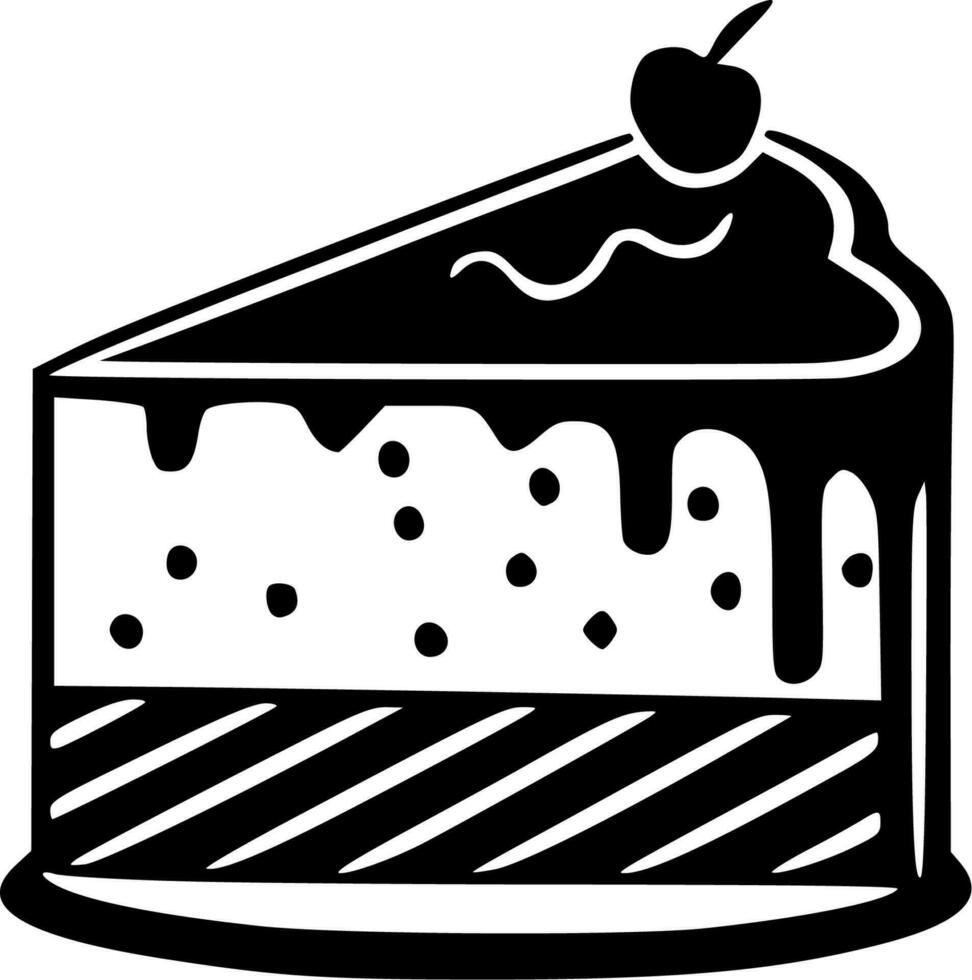 Cake - Black and White Isolated Icon - Vector illustration