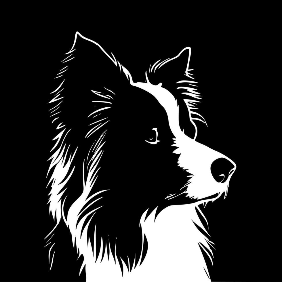 Border Collie, Minimalist and Simple Silhouette - Vector illustration