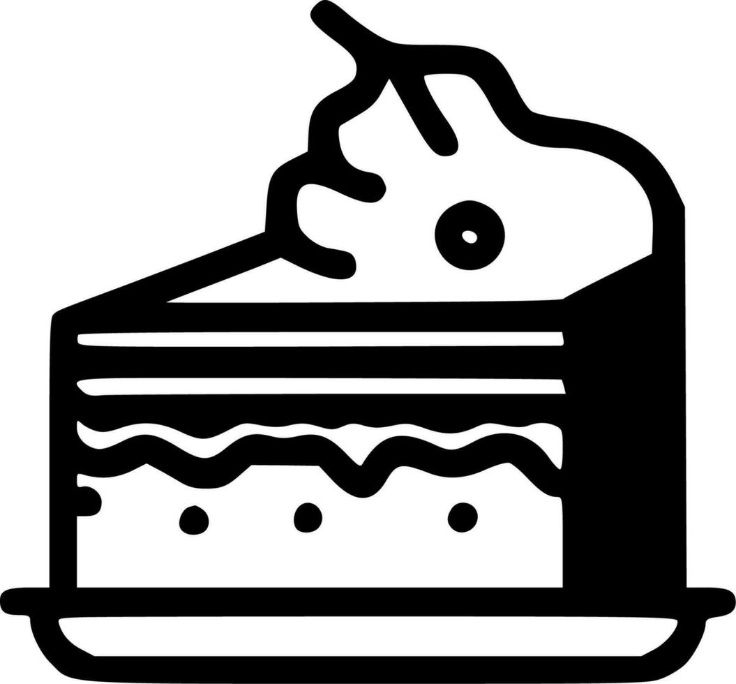 Cake, Black and White Vector illustration