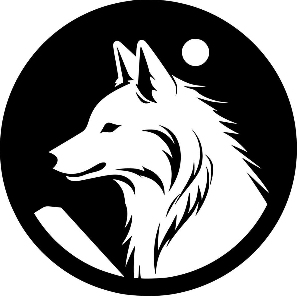 Wolf, Black and White Vector illustration 24163526 Vector Art at Vecteezy