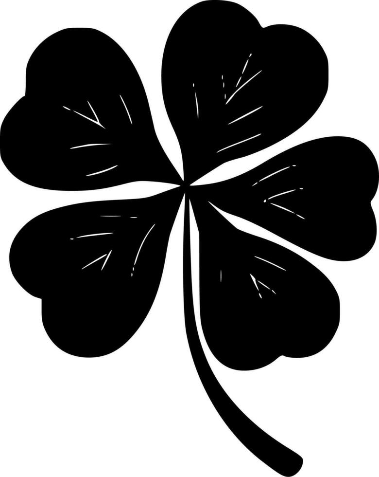 Four-Leaf Clover, Minimalist and Simple Silhouette - Vector illustration