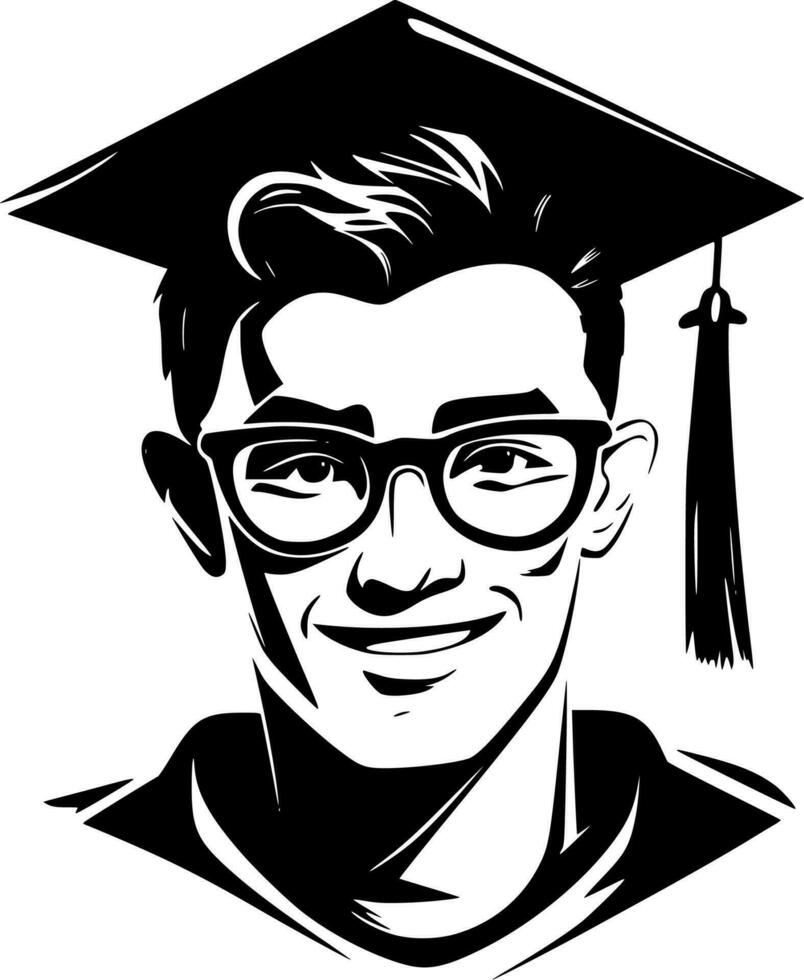 graduación - minimalista y plano logo - vector ilustración