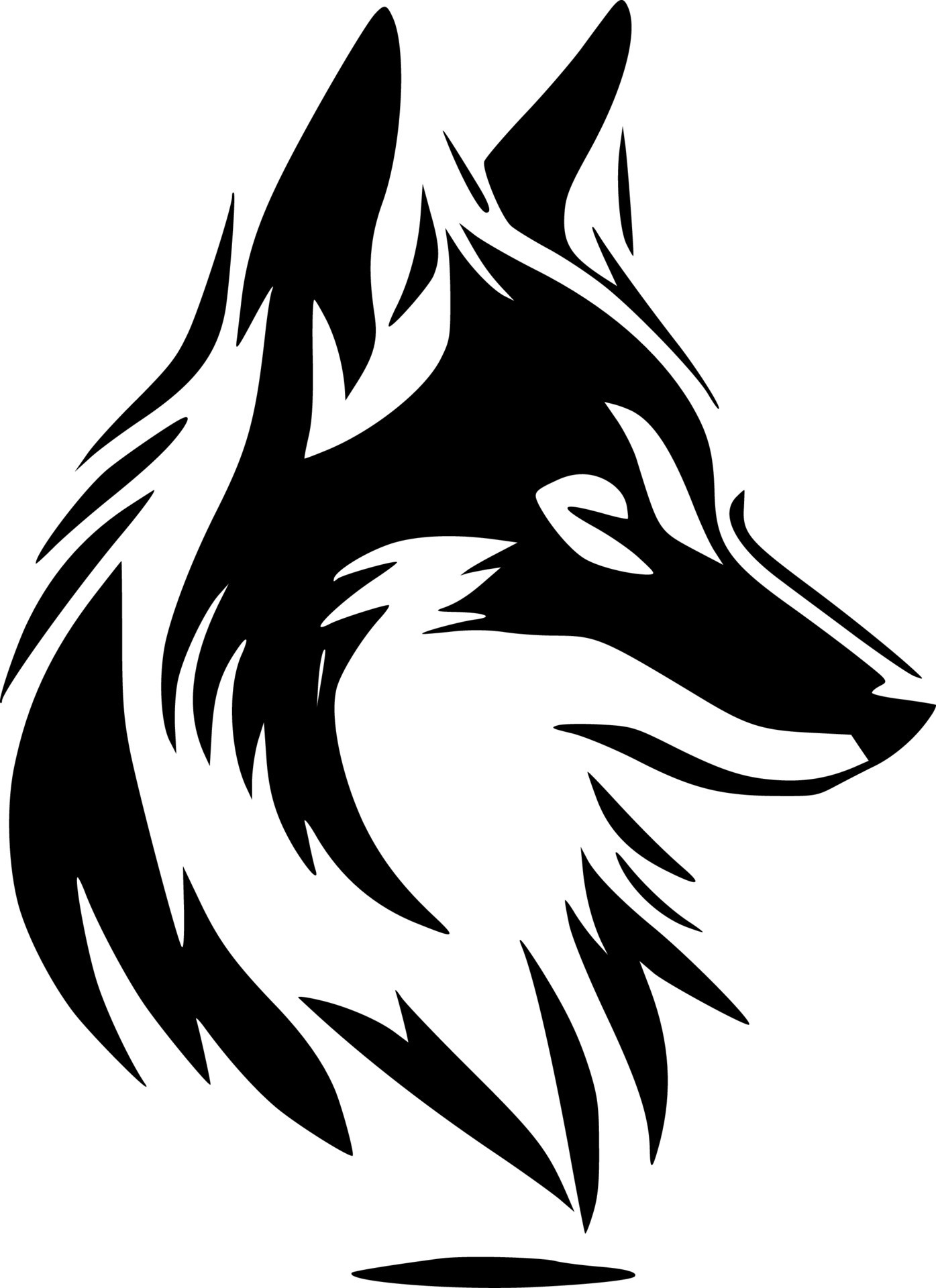 Wolf - Black and White Isolated Icon - Vector illustration 24163547