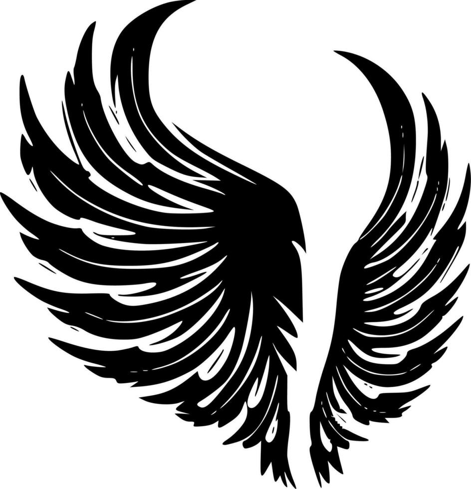 Wings, Minimalist and Simple Silhouette - Vector illustration