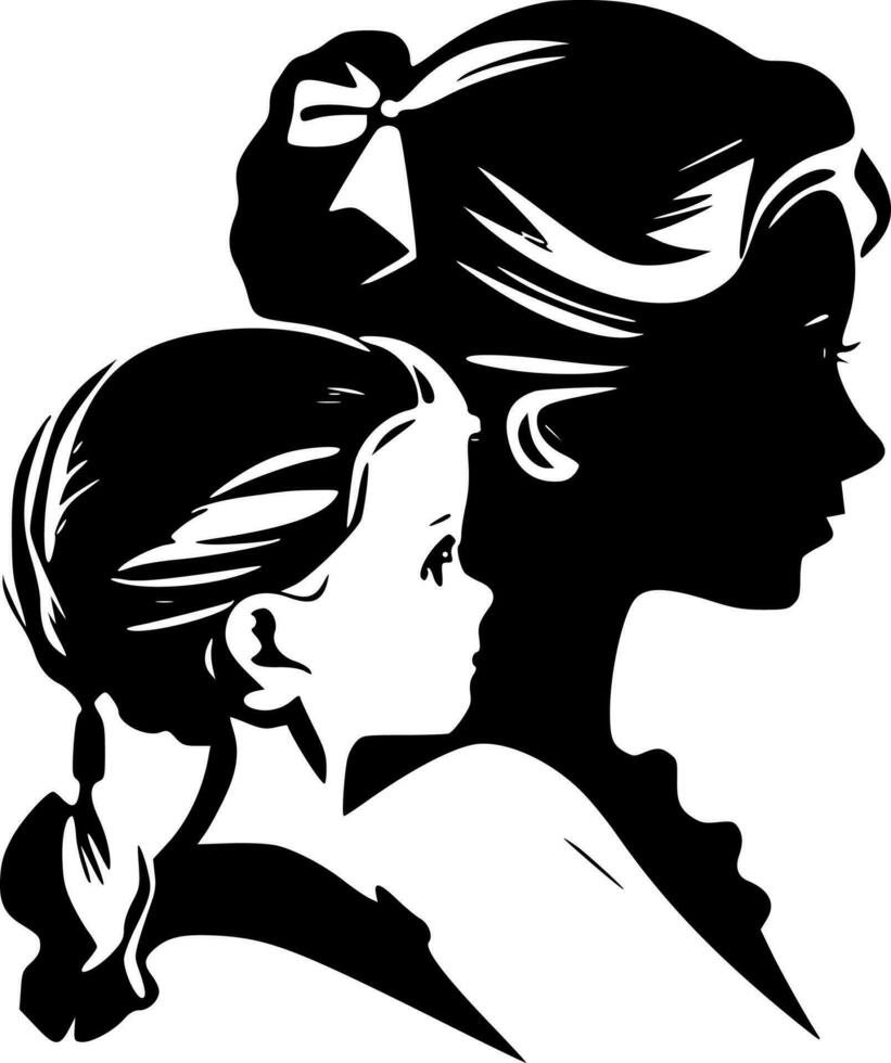 Mother Daughter - Minimalist and Flat Logo - Vector illustration