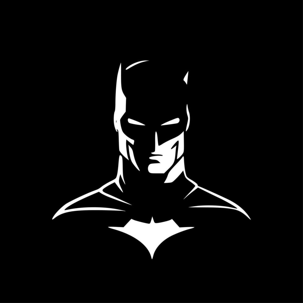 Superhero, Black and White Vector illustration