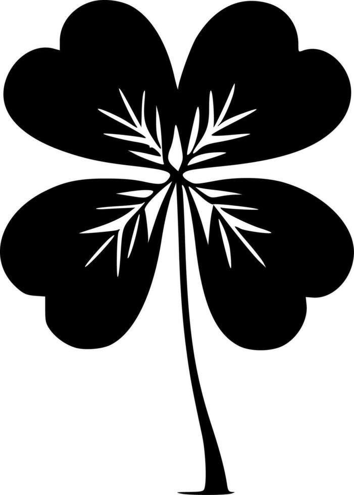 Clover, Black and White Vector illustration