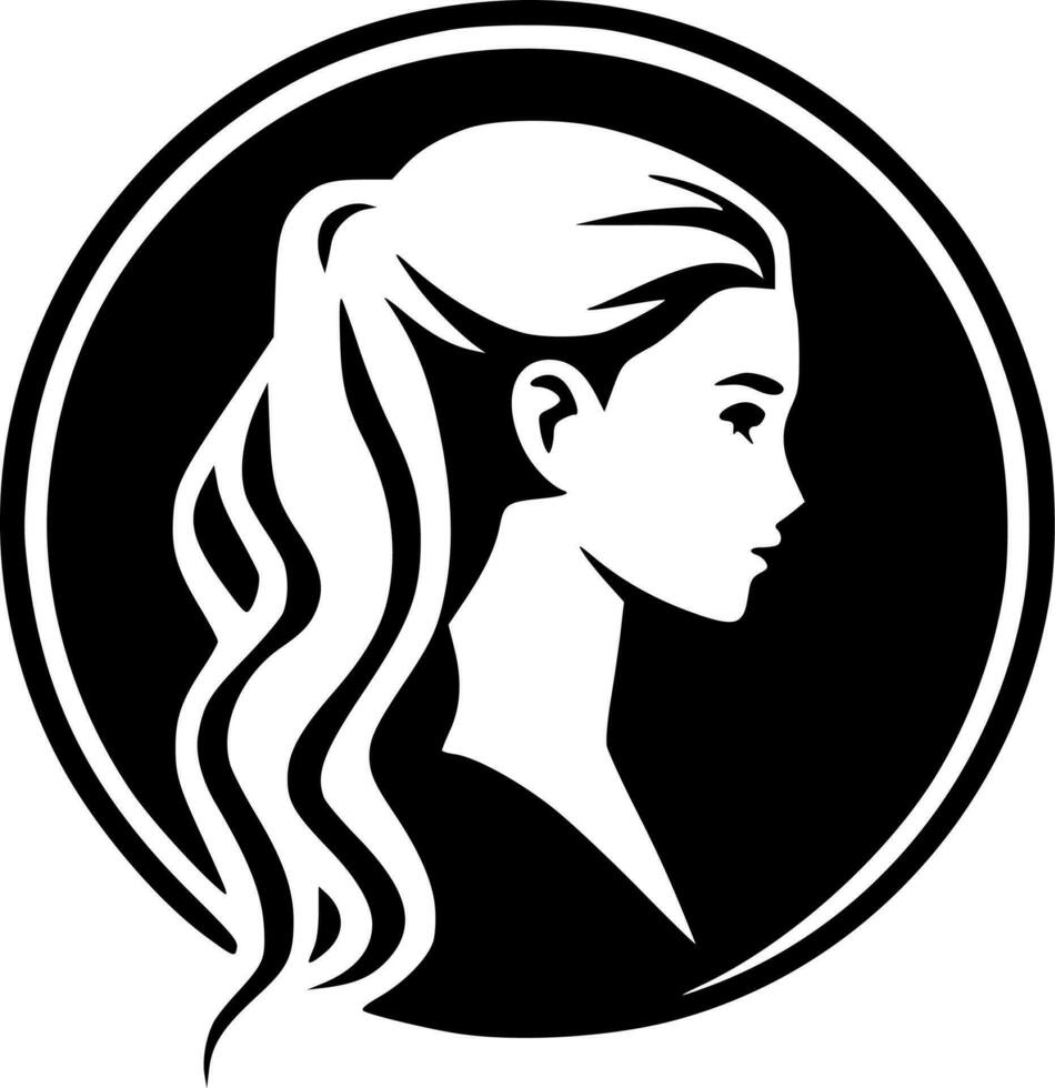 Girl, Minimalist and Simple Silhouette - Vector illustration