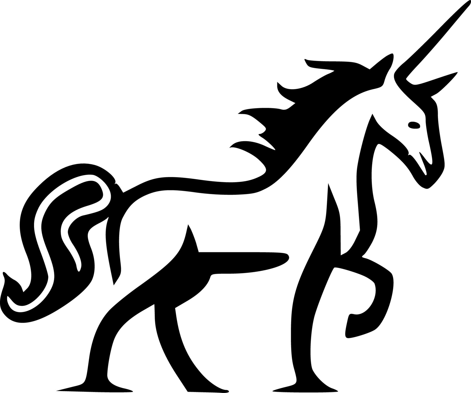Unicorn Black and White Isolated Icon Vector illustration 24163668