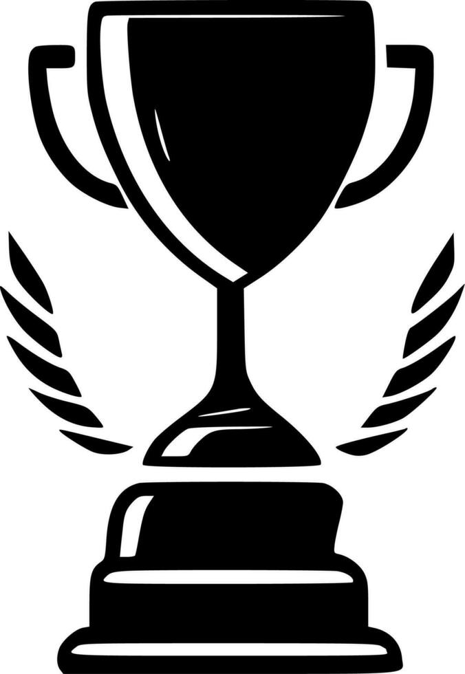 Trophy, Black and White Vector illustration