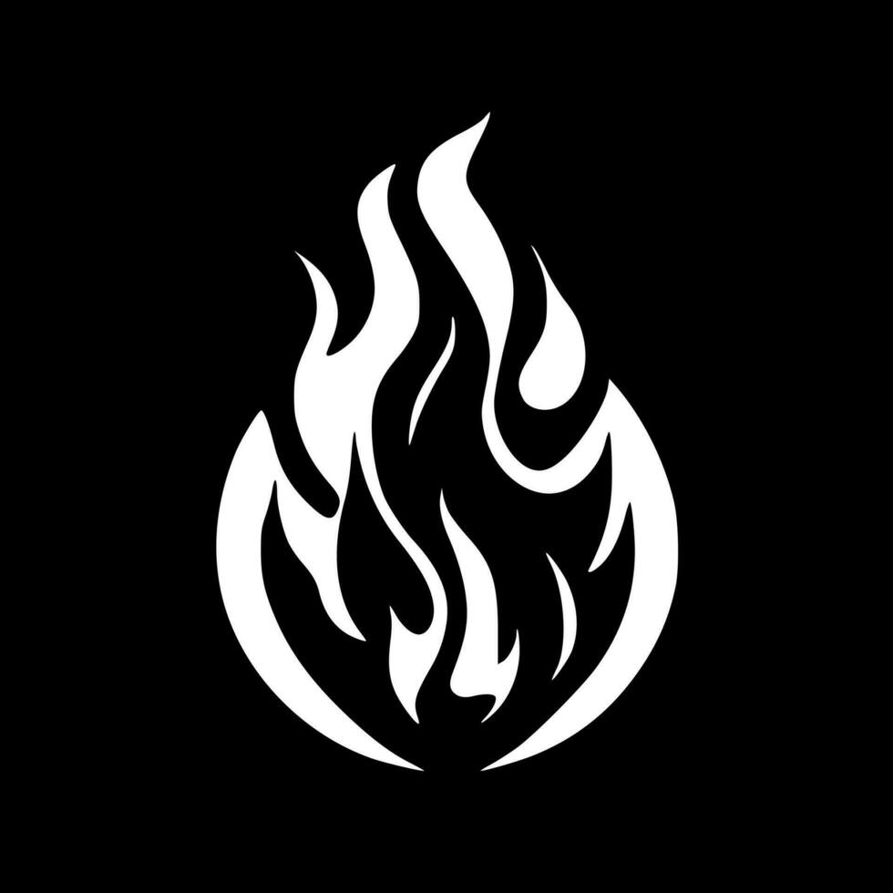 Black isolated outline icon of flame, fire on white background. posters for  the wall • posters white, view, style