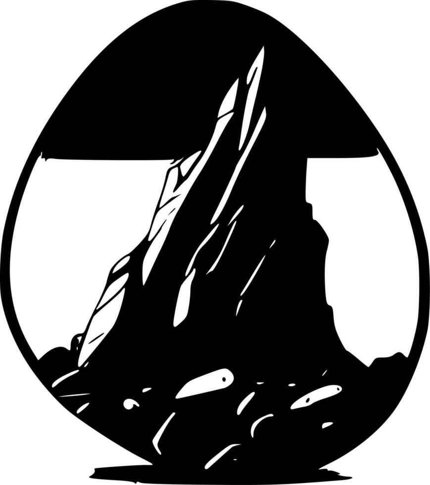 Rock - Black and White Isolated Icon - Vector illustration 24163686
