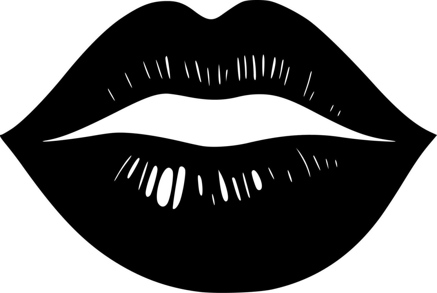 Lips, Minimalist and Simple Silhouette - Vector illustration