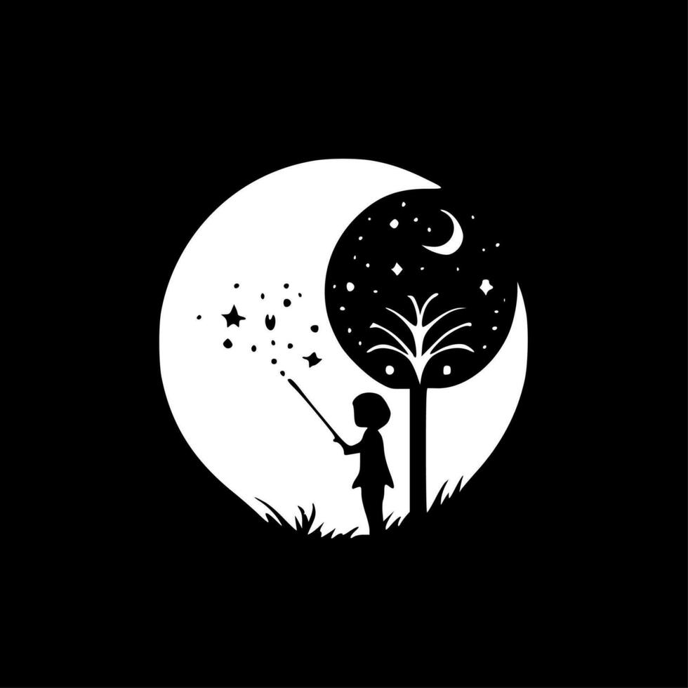 Magical, Black and White Vector illustration