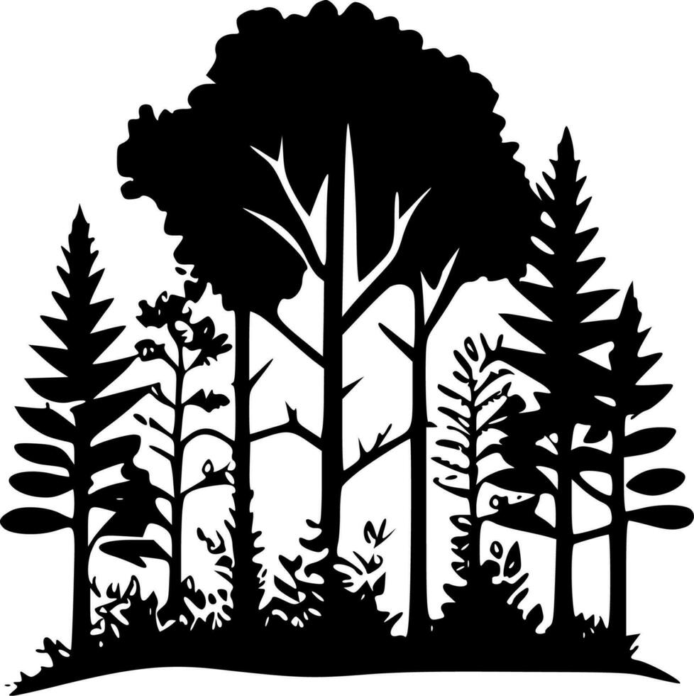 bosque - minimalista y plano logo - vector ilustración