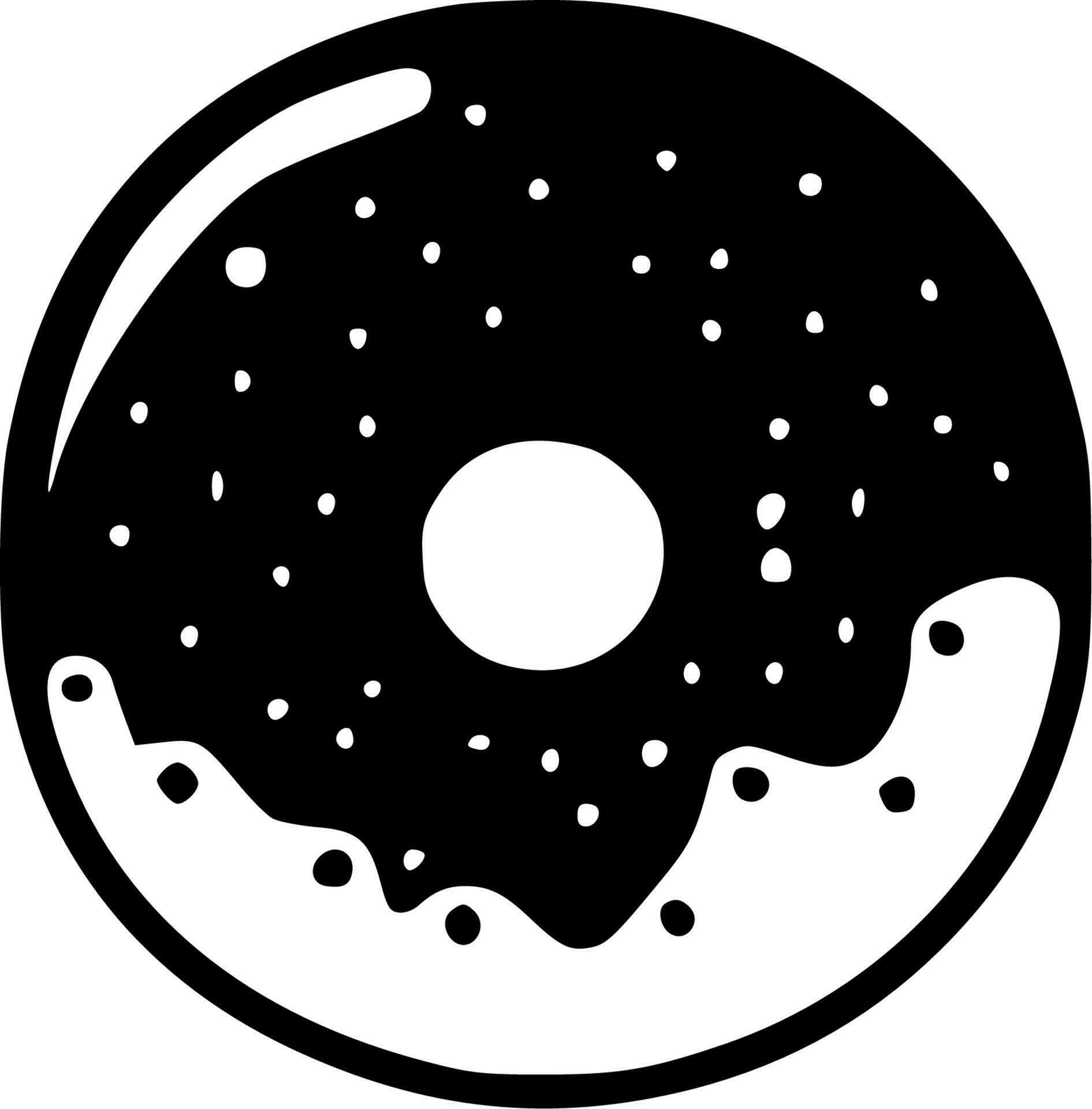 Donut - Black and White Isolated Icon - Vector illustration 24163731