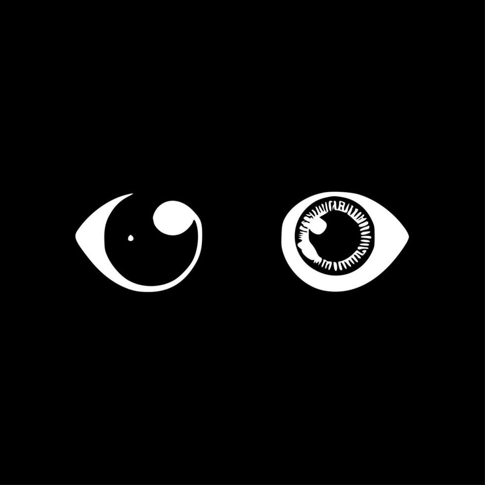 Eyes, Minimalist and Simple Silhouette - Vector illustration