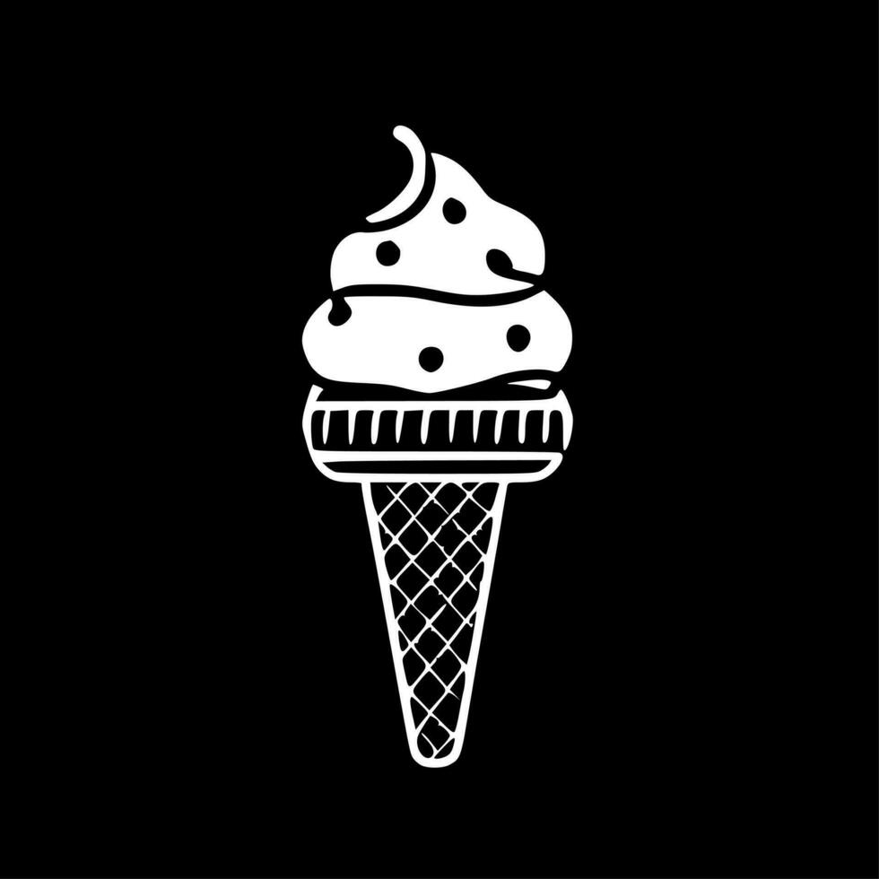 Ice Cream, Minimalist and Simple Silhouette - Vector illustration