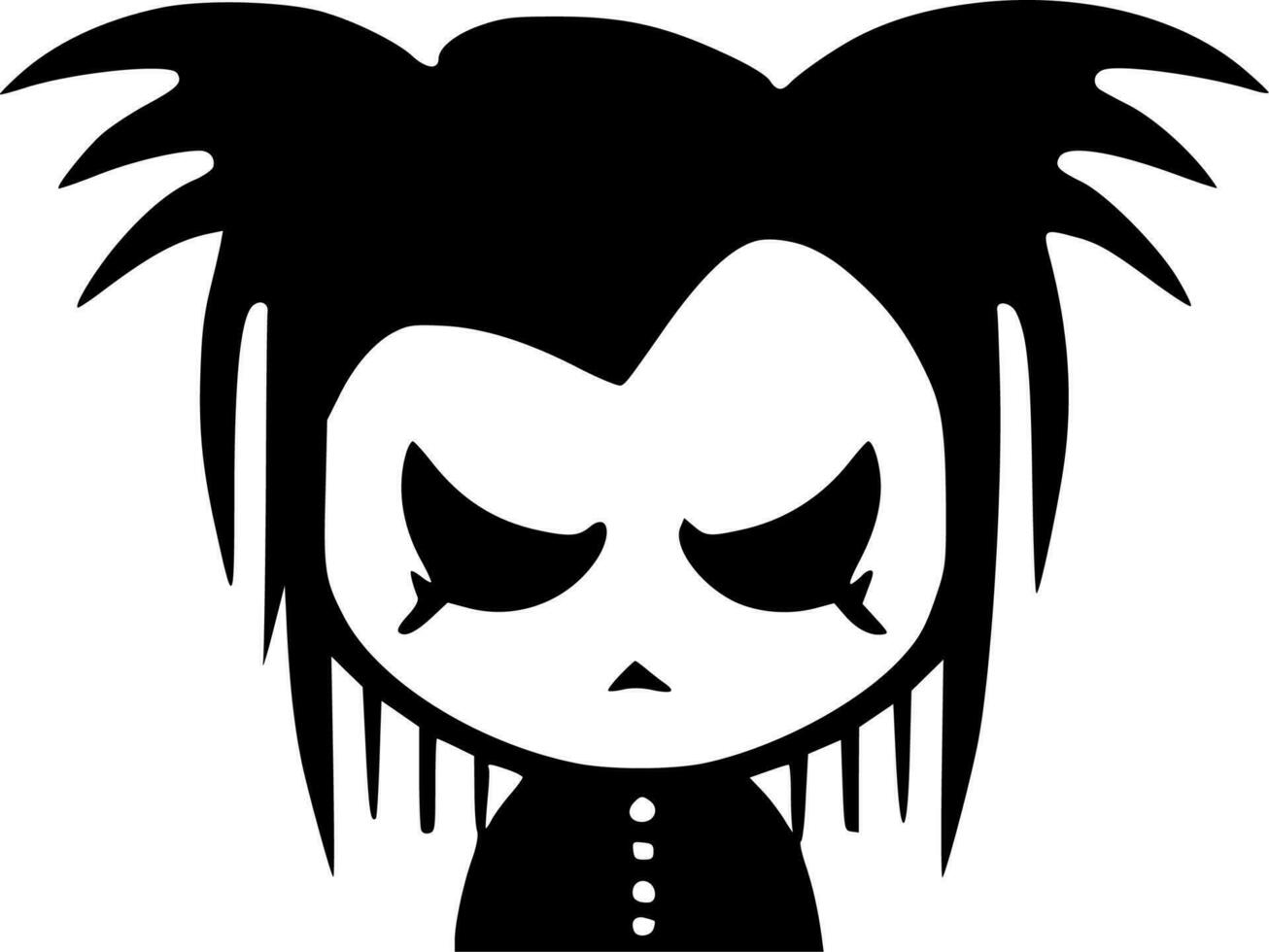 Goth, Black and White Vector illustration