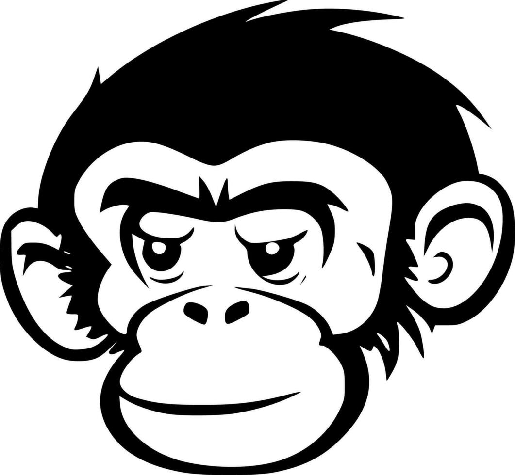 Monkey - Minimalist and Flat Logo - Vector illustration