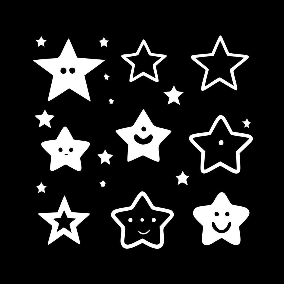 Stars, Minimalist and Simple Silhouette - Vector illustration