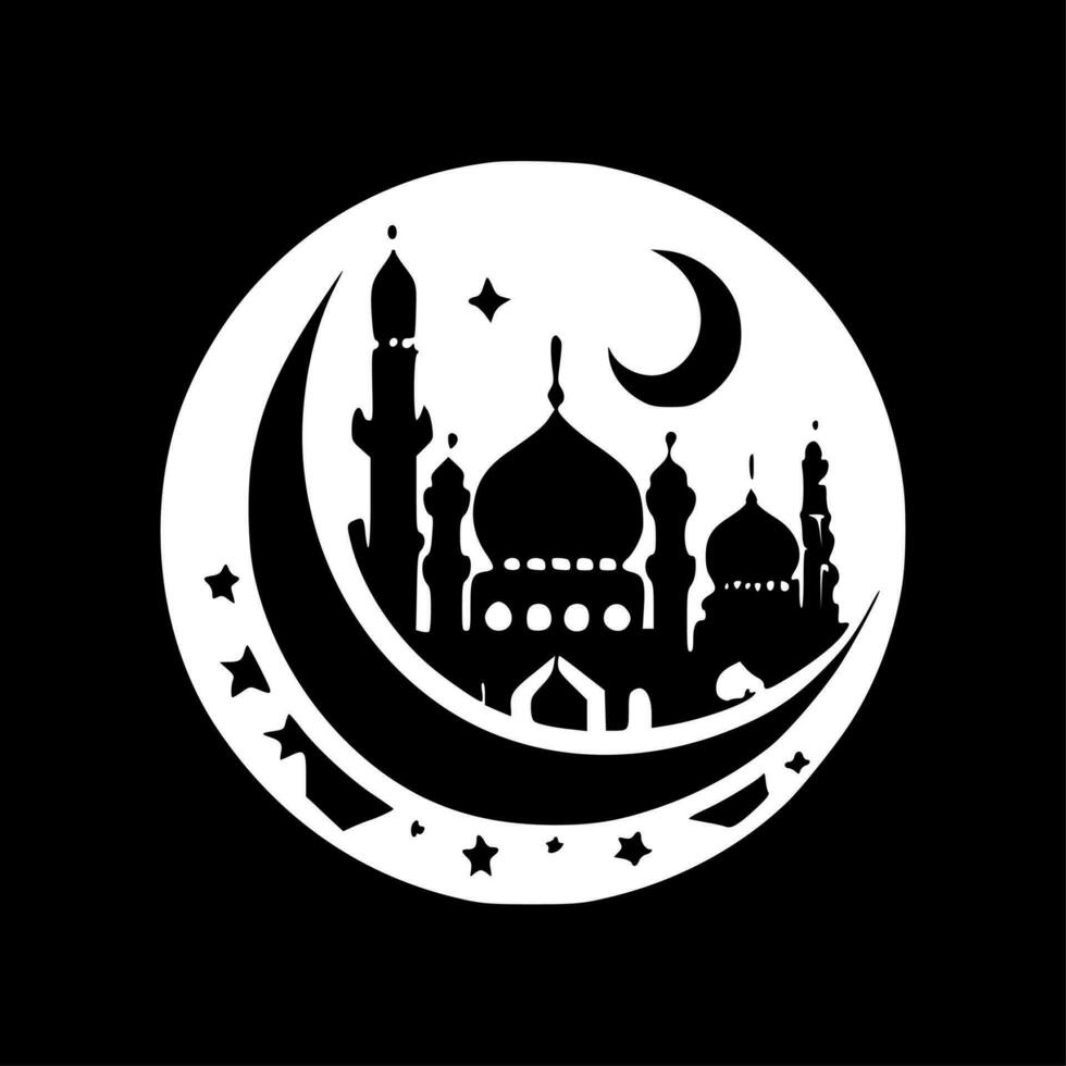 Islam, Black and White Vector illustration