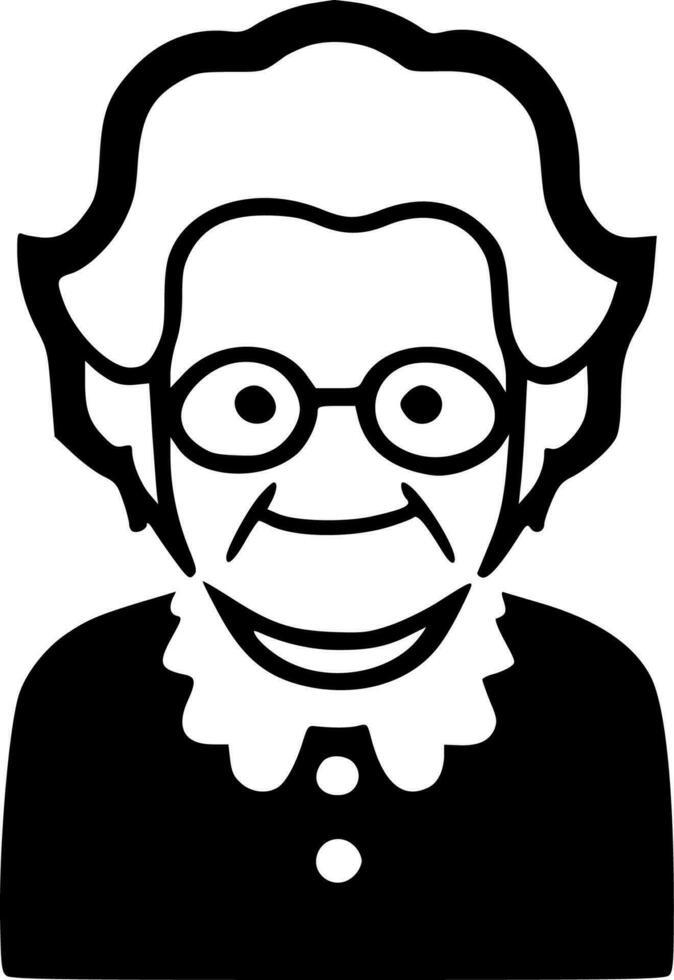 Grandma, Minimalist and Simple Silhouette - Vector illustration