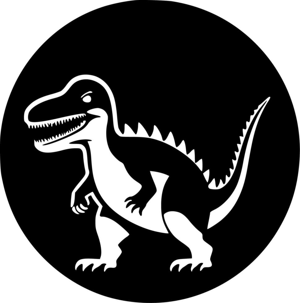 dinosaurio - negro y blanco aislado icono - vector ilustración