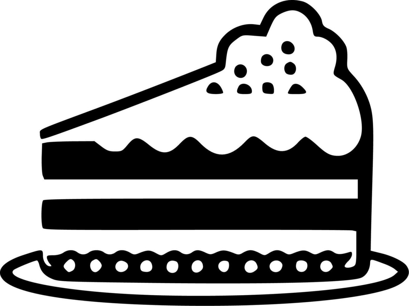 Cake - Black and White Isolated Icon - Vector illustration