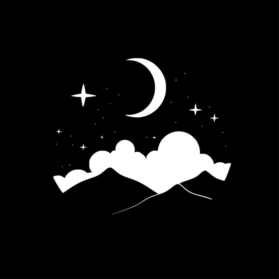 Night Sky, Minimalist and Simple Silhouette - Vector illustration