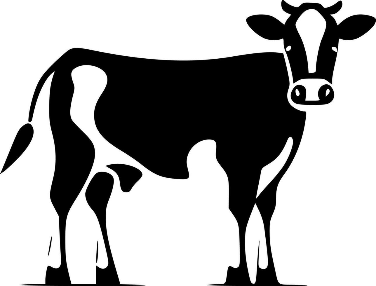 Cow, Minimalist and Simple Silhouette - Vector illustration