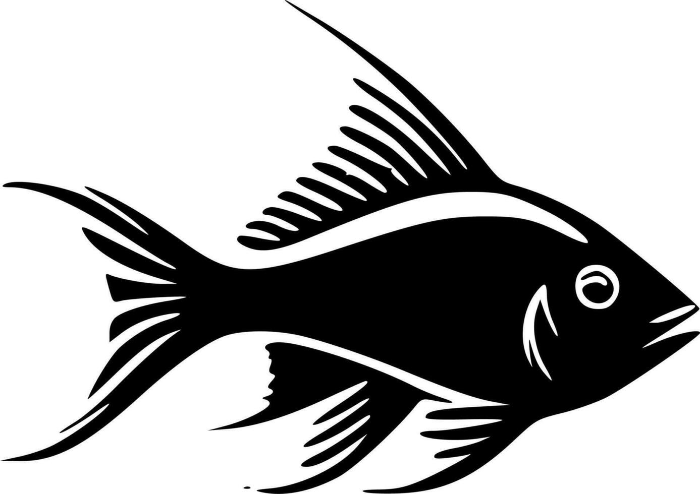 Fish, black and white Vector - Quality SVG