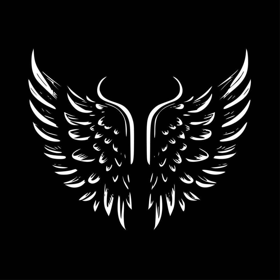 Wings - Black and White Isolated Icon - Vector illustration