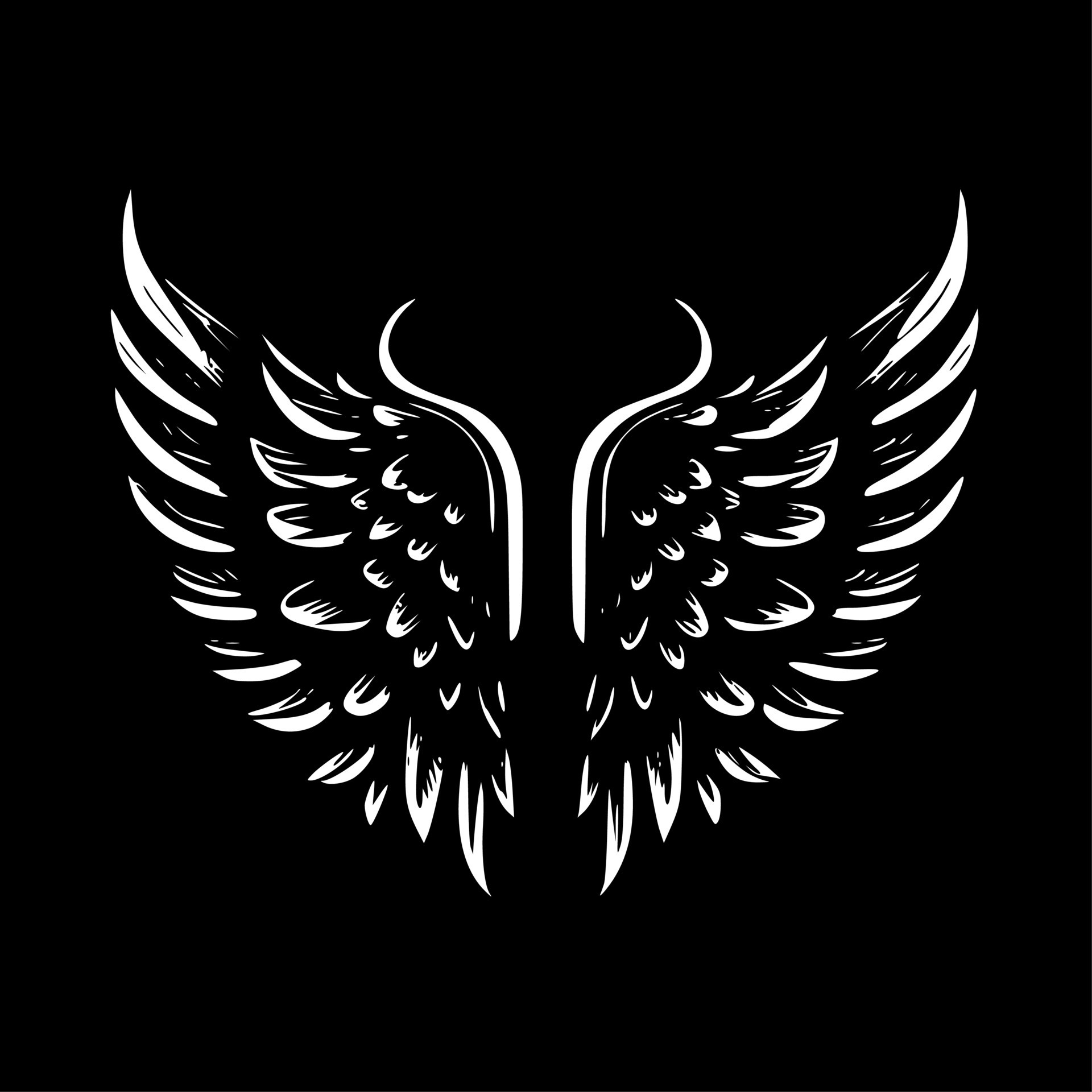 Wings - Black and White Isolated Icon - Vector illustration 24163881 ...