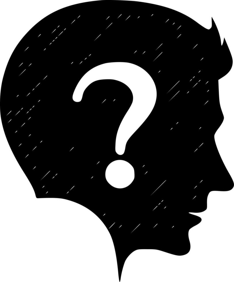 Question - Black and White Isolated Icon - Vector illustration