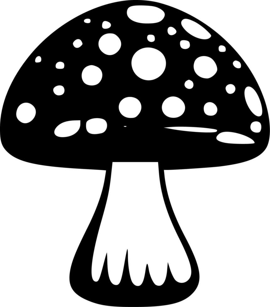 Mushroom - Black and White Isolated Icon - Vector illustration