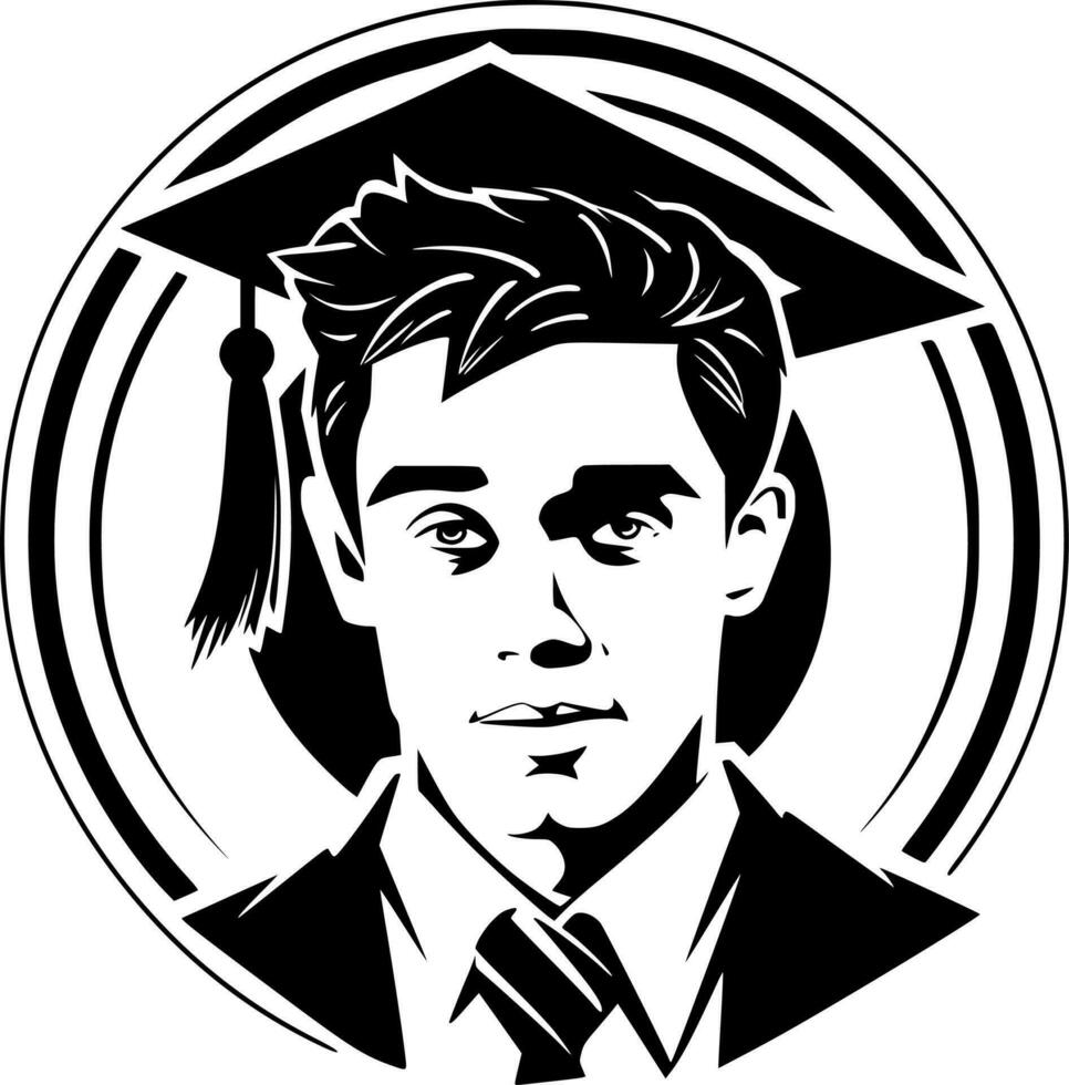 graduación - minimalista y plano logo - vector ilustración