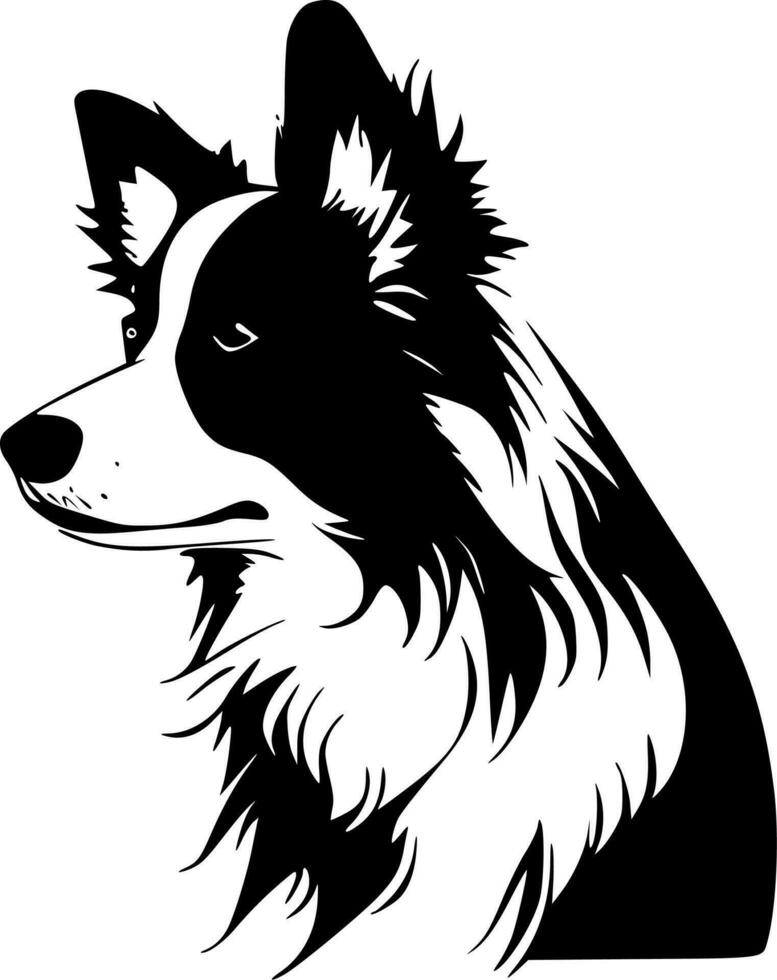 Border Collie - Black and White Isolated Icon - Vector illustration
