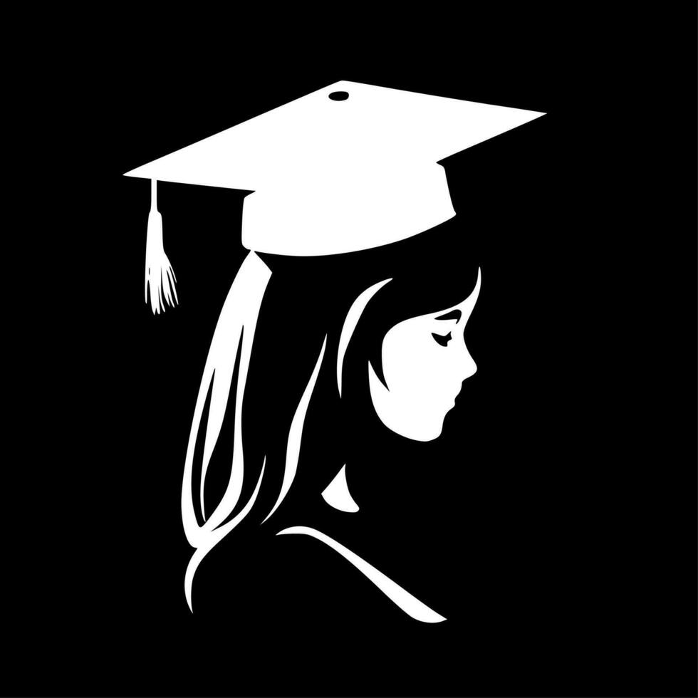 Graduate - Black and White Isolated Icon - Vector illustration