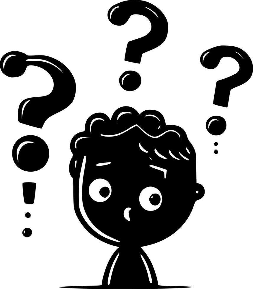 Question, Black and White Vector illustration