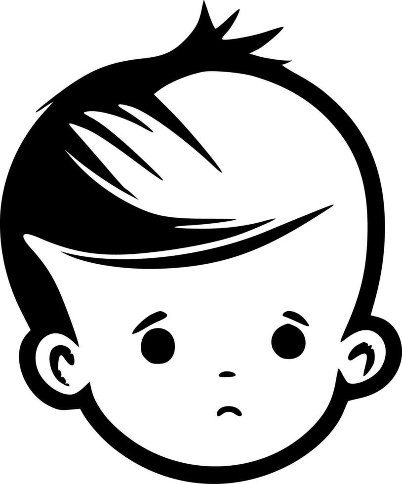 Baby, Black and White Vector illustration