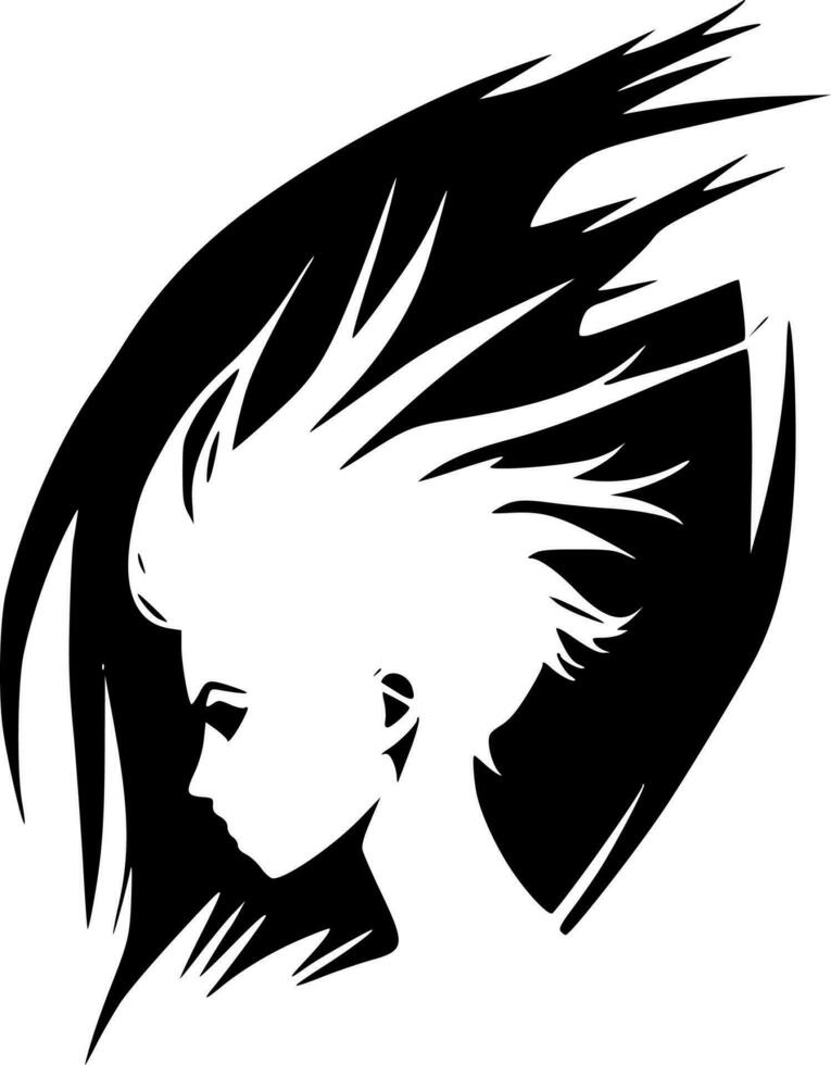 Hair, Black and White Vector illustration