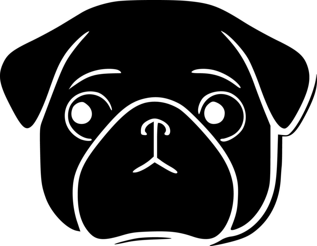 Pug, Minimalist and Simple Silhouette - Vector illustration