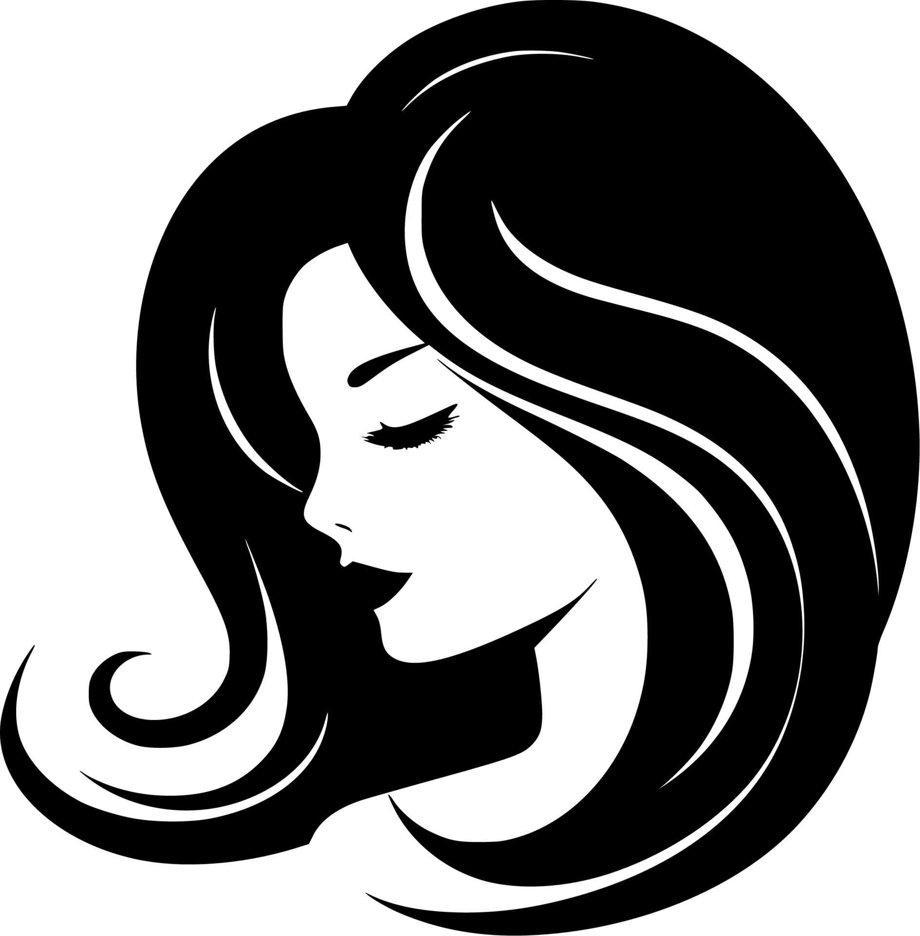 Hair, Black and White Vector illustration 24164025 Vector Art at Vecteezy