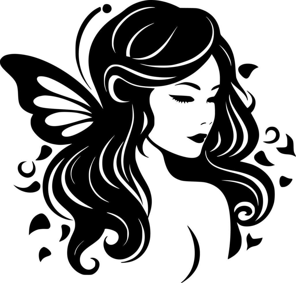 Fairy, Minimalist and Simple Silhouette - Vector illustration