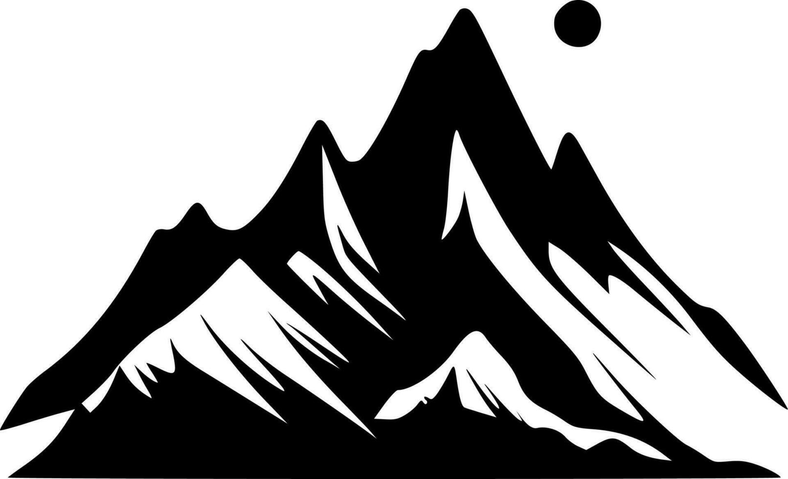 Mountains, Black and White Vector illustration