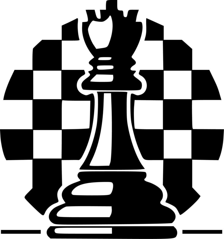 Chess - Black and White Isolated Icon - Vector illustration