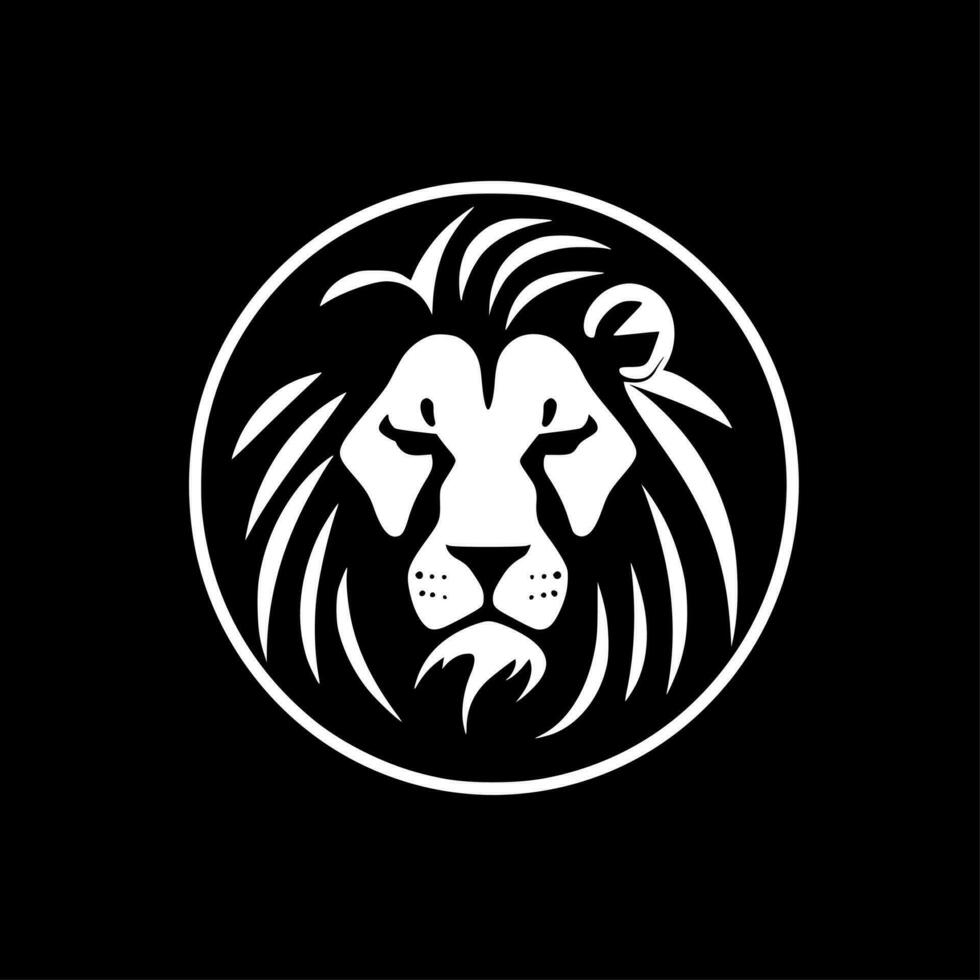 Lion - Black and White Isolated Icon - Vector illustration