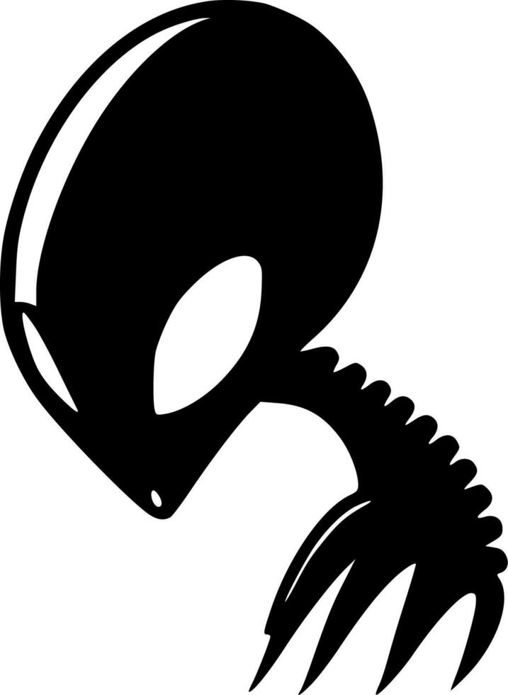 Alien, Black and White Vector illustration